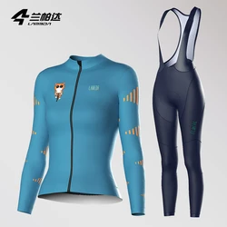 Lameda Cycling Sets Cycling Sets Windproof Cycling Clothing For Women Fleece Long Sleeve Autumn Winter Warm Waterproof Cycling