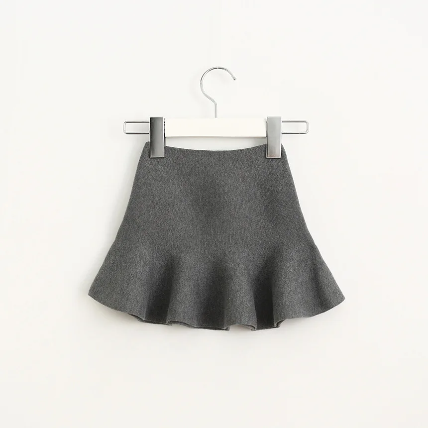 New Toddler Girls Trumpet Skirts 2023 Spring Autumn Quality Solid Color Knitted Petal Skirts for 2-8 Years Kids Fashion Outfit