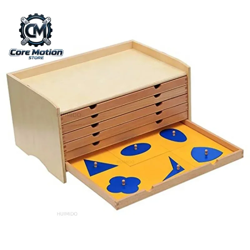 Wholesale Custom Preschool Educational Toys Wooden Montessori Geography Puzzle Maps with Cabinet for Kids