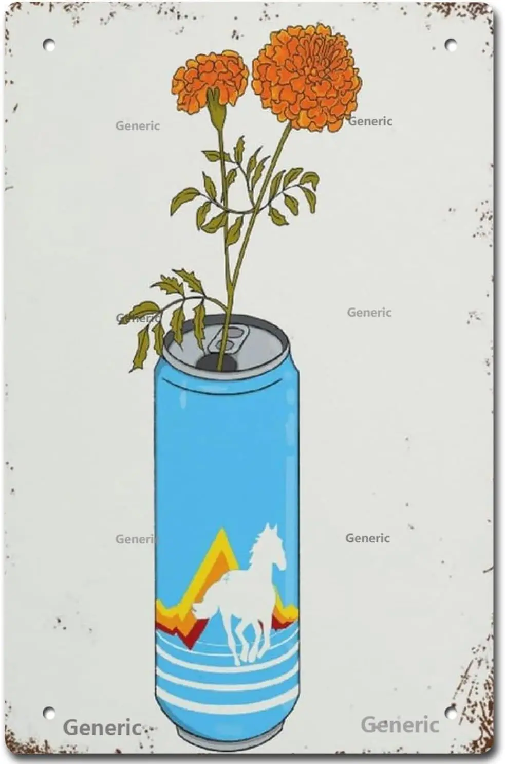 MATou Montucky Cold Snack Botanical Art Western Beer Can Art Western Accents for BackGift for Friends 8x12 in Tin Sign Home sign