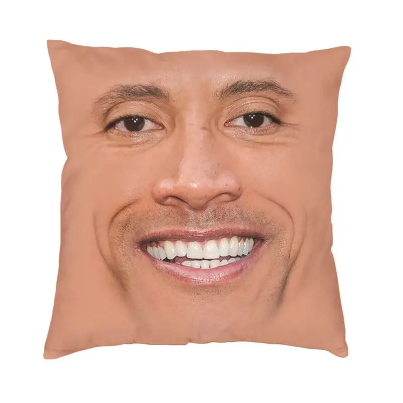 The Rock Face-fundas de almohada Johnson, decoración para sala de estar, cojines Kawaii para exteriores, impresión 3D cuadrada, funda de almohada personalizada
