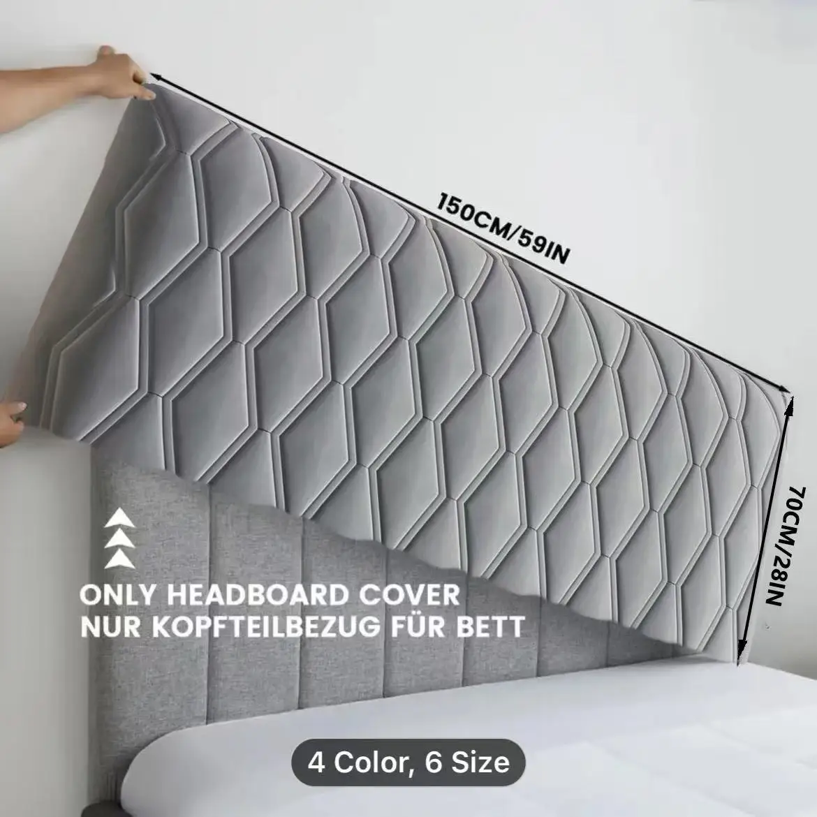 Funda para cabecera de cama cálida de algodón, paquete suave y grueso, respaldo para extender la cama, cubierta protectora Universal anticolisión para cabecera