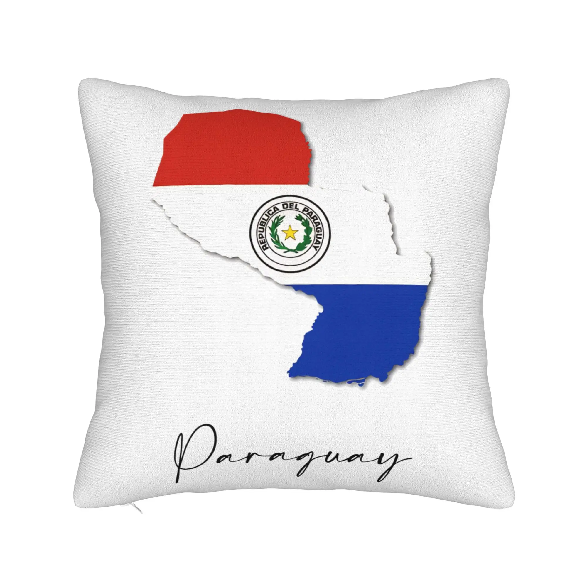 Paraguay Country Map and Flag South America Pillow Case  Novelty Pillow Cover Comfy Pillowcases For Sofa Home Decoration