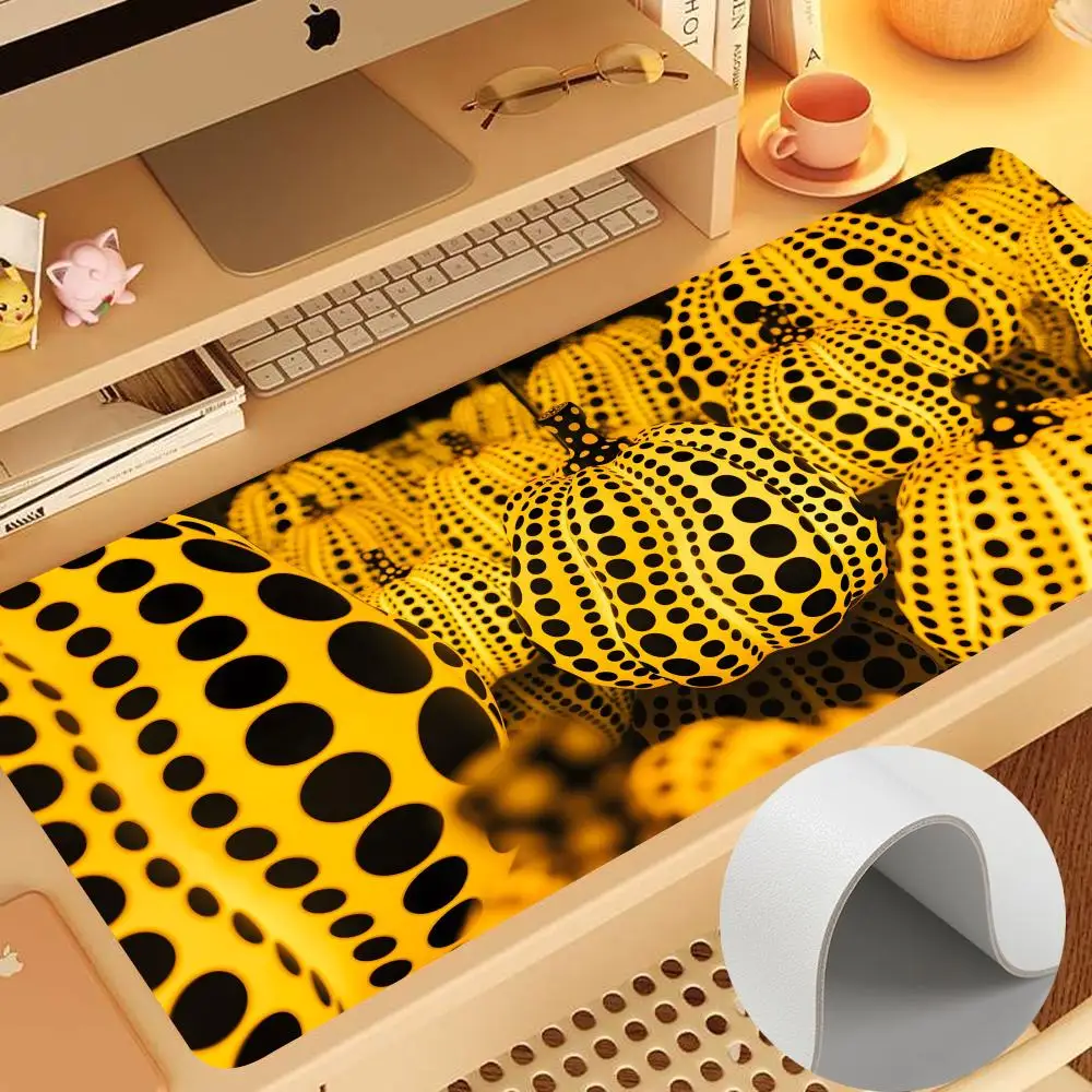 Pumpkin Yayoi Kusama Mouse Pad 900x400mm Keyboard Leather Mouse Pad for Laptop Notebook Gamer Pad Anti-slip PU gamer Mousepads P