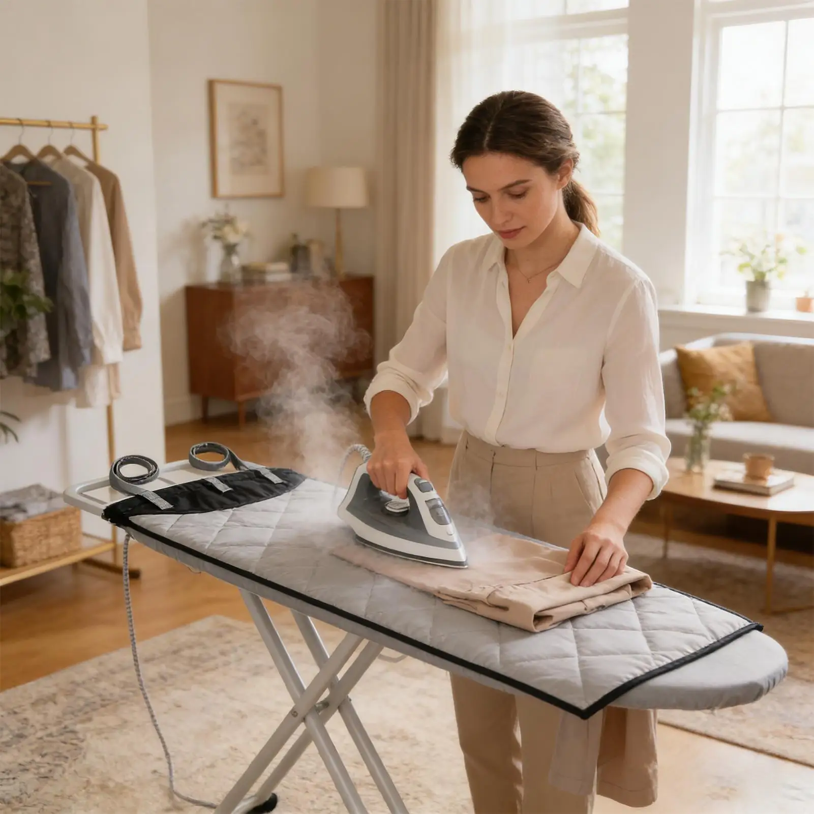 

Паровая станция для одежды на дверь с регулируемым ремнем, термостойкая, для глажки в узких пространствах, для частого использования