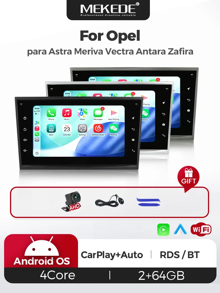 MEKEDE EU-Lager 7-Zoll-Autoradio für Opel Astra H J 2004 Vectra Vauxhall Antara Zafira Corsa C D Vivaro Meriva Veda 2 Din Carplay GPS Zentraler Multimedia-Player Intelligentes Auto-Audiosystem WIFI FM