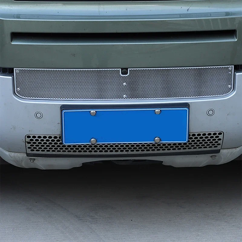 لاند روفر ديفندر 90 110 130 2020-24 اكسسوارات السيارات الفولاذ المقاوم للصدأ سيارة الجبهة شواء شبكة حشرات فحص غطاء لوحة الكسوة #4