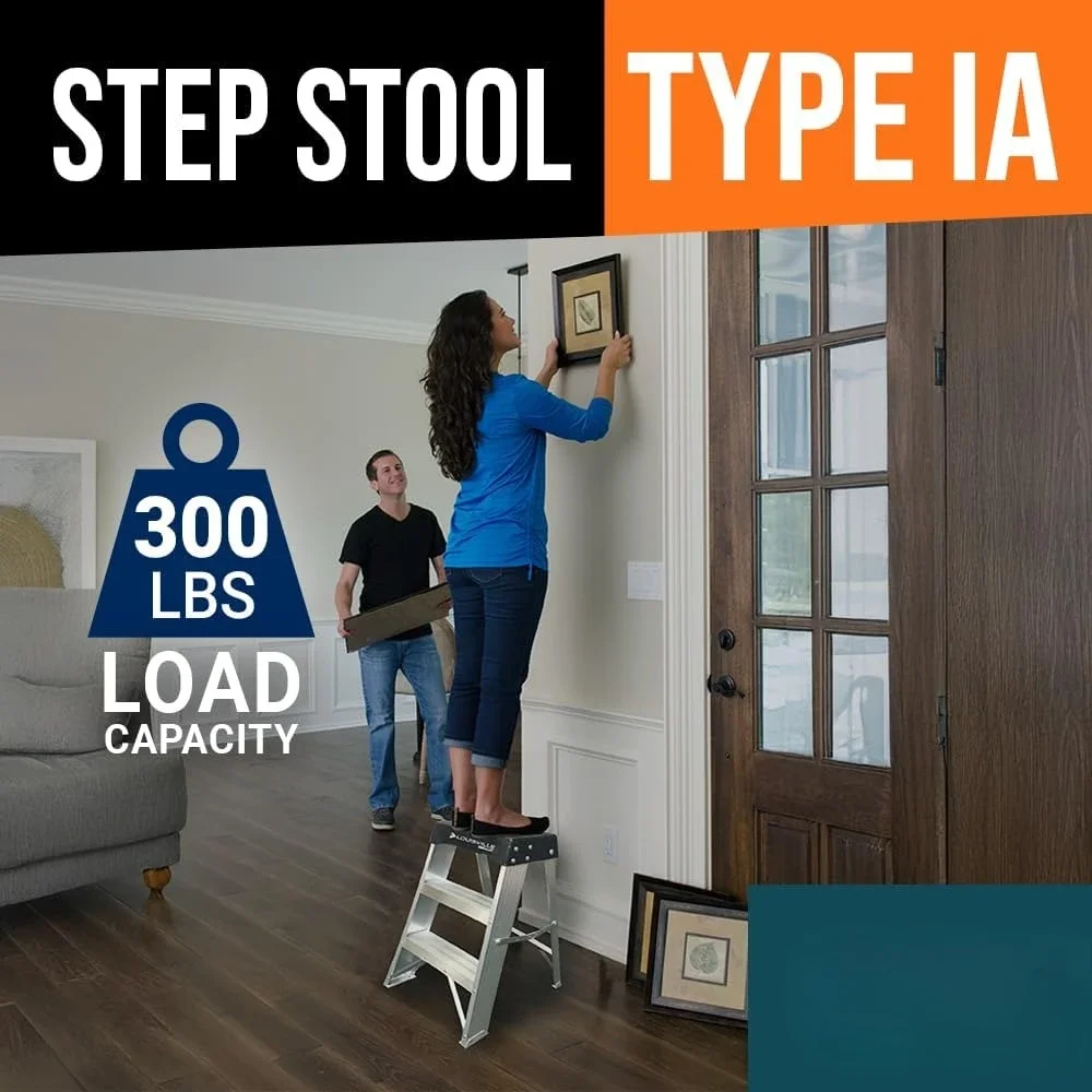 

2-Foot Aluminum Step Stool Industrial, 300-Pound Load Capacity, Type IA, AS3002