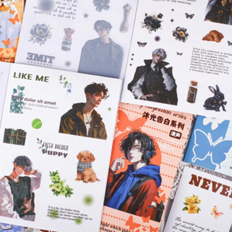 السيد ورقة ، سلسلة اعتراف كتاب ملصقات سلسلة رخيصة kawaii القرطاسية خمر الناس ملصقات الكرتولينا الفقرة سكرابوكينغ