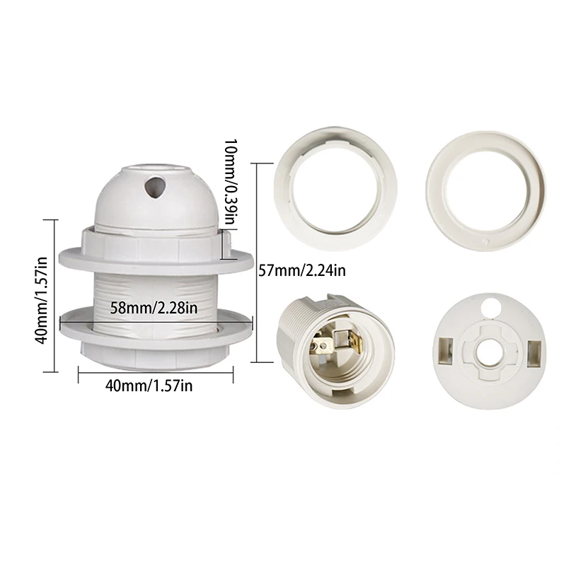 E27 Bulbo Holder Holder, Acessórios de iluminação, Luminária Socket, Base da lâmpada flexível, Fitting Lamp Holder, 1Pc