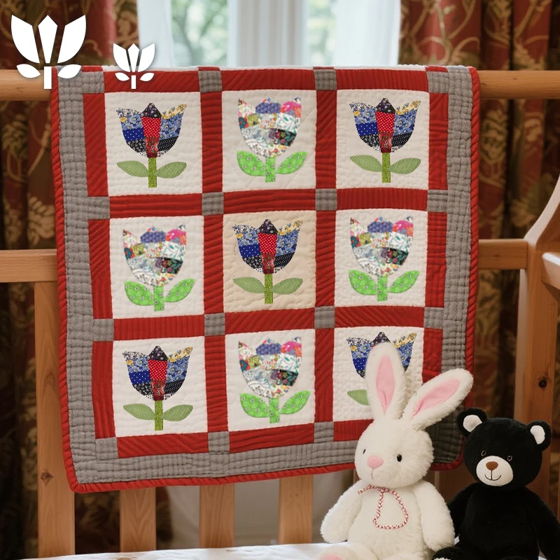 YOMDID 6 قطع مسطرة خياطة بنمط التوليب DIY PET قالب خياطة بنمط الأزهار متعدد الحجم - قالب قطع اللحف بنفسك