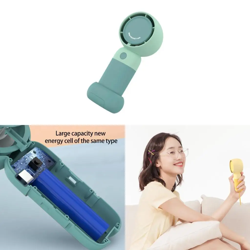 

19QE USB -зарядный ручный вентилятор регулируемый вентилятор скоростного кармана с съемным устройством базового охлаждения для в