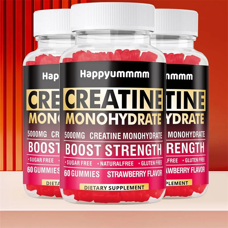 Creatine Monohydrate Gummies for Men & Women - Boost Energy, Endurance & Stamina, Pre-Workout Supplement for Gym & Sports