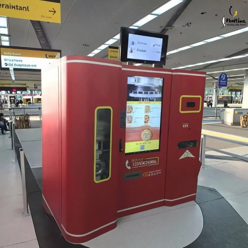 Customized Hot Food Pizza Vending Machine With Touch Screen For Shopping And Selecting Produce Pizza On Site