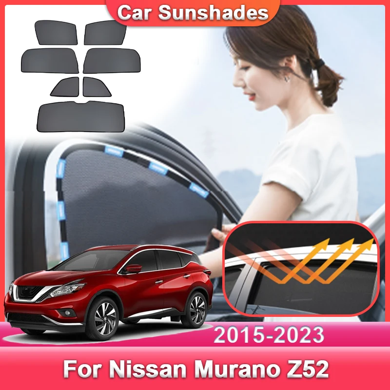 

Для Nissan Murano Z52 MK3 2015 ~ 2023 2020 2018 автомобильный сетчатый солнцезащитный козырек, блокирующий УФ-солнце, блокирующий свет, шторы, конфиденциальность, автозапчасти