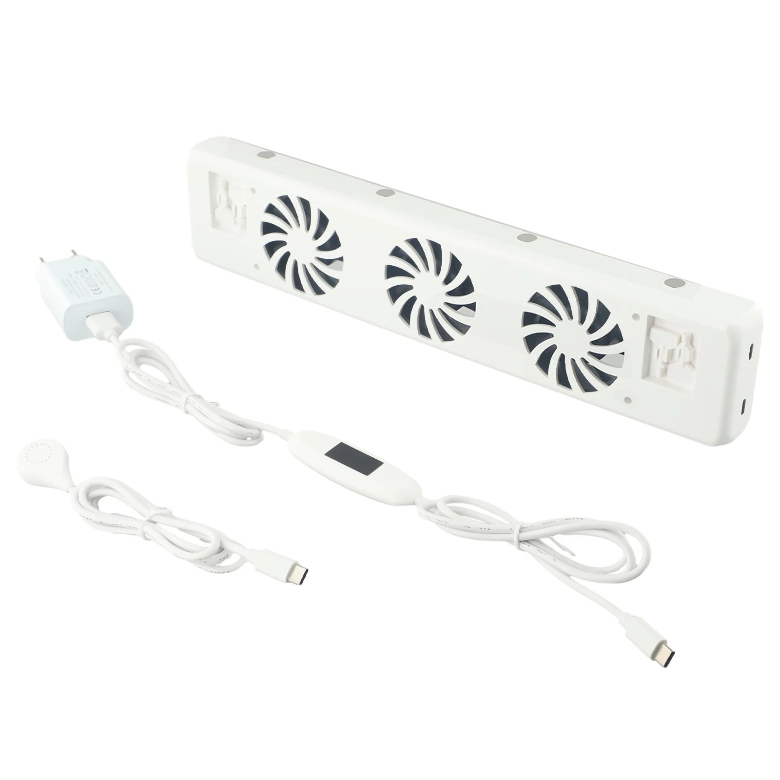 Radiator Fan For Smart Radiator Booster, 320mm Extension Set With Thermostat, Quiet Air Circulation For 50-75cm Heaters, White