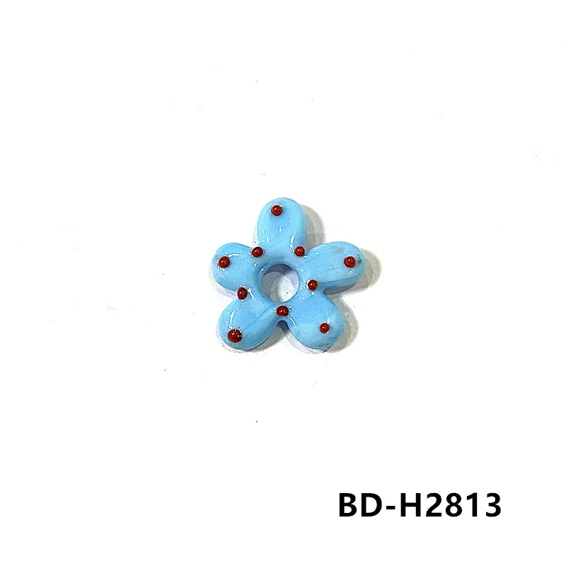 2Stück Dopamine farbige hohle Blumen Glasperlen INS Mini Blumen Charm Anhänger DIY Handgemachte Schmuckzubehör Bastelzubehör für Handwerker Perfektes Feiertagsgeschenk zur Armbänder Halsketten Herstellung – Detail 16