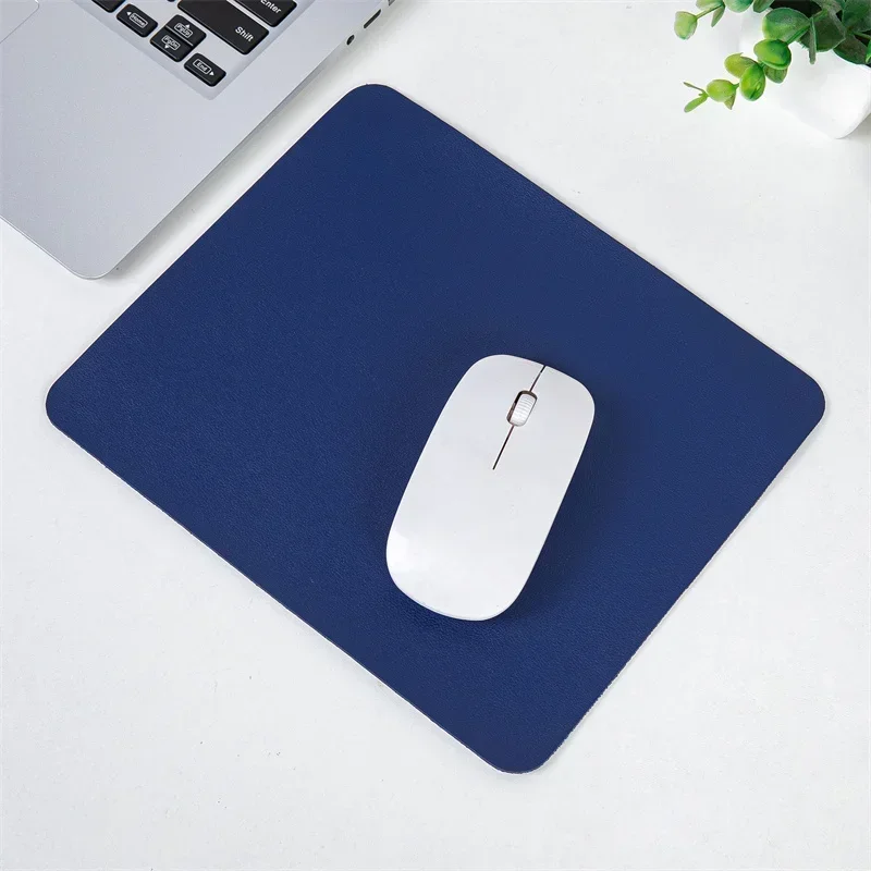 Waterproof Solid Color PU Leather Mouse Pad Antislip Gaming Mouse Pad School Supplies Office Accessories Desk Set 25*21cm