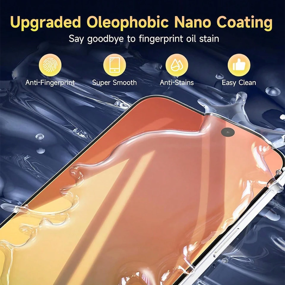 NNBILI 3 Piezas Protector de Pantalla de Privacidad Cambiante de Color para iPhone 17 16 15 14 13 12 11 Pro Max 17e 16e, Antiespía, Dureza 9H+ 6