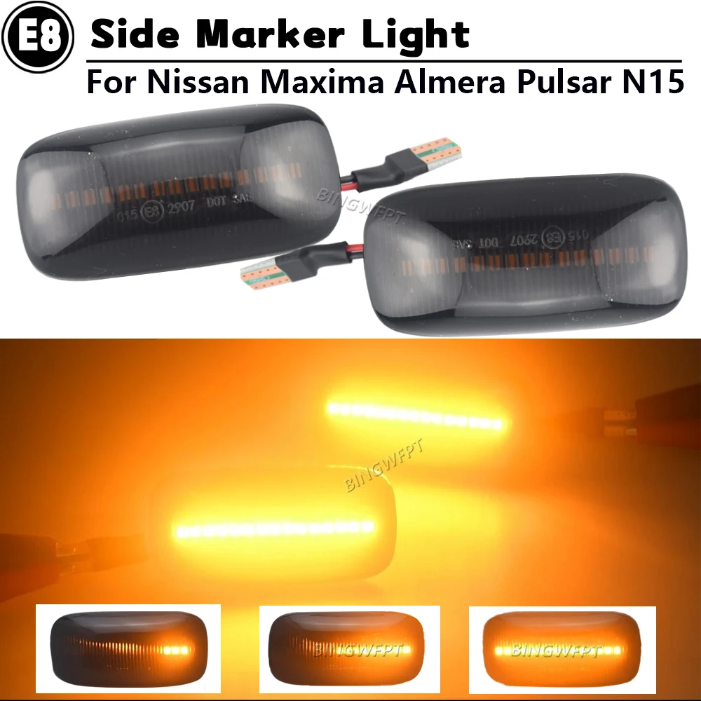 Flowing LED Side Marker Dynamic Turn Signal Light Lamp For Nissan Maxima Skyline R34 Almera N15 N16 Pulsar Primera P11 P12