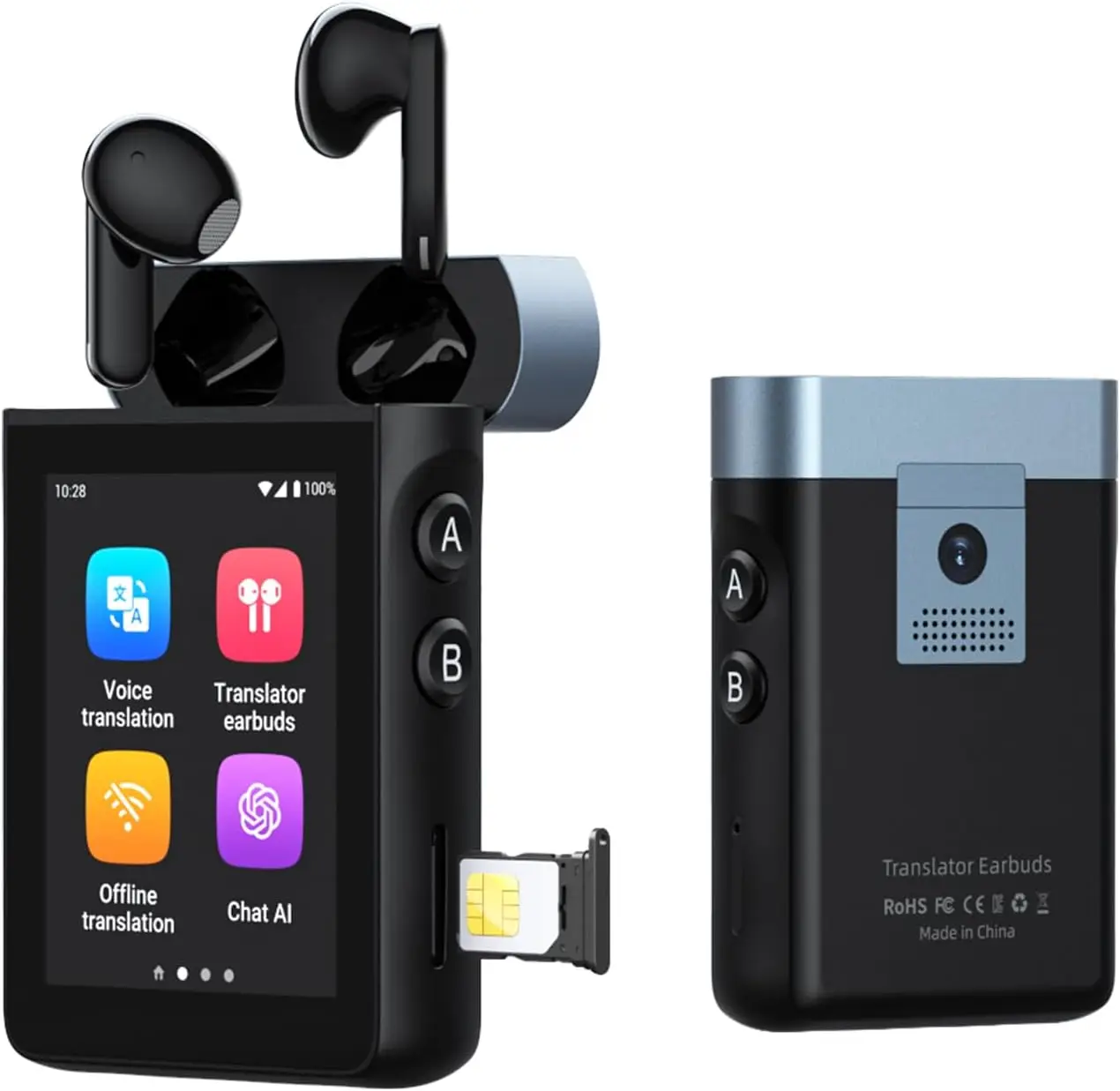 A9 Translation Earbuds With AI Assistant, Real-Time Translator Device Support 144 Languages,Voice,Photo And Offline Translation
