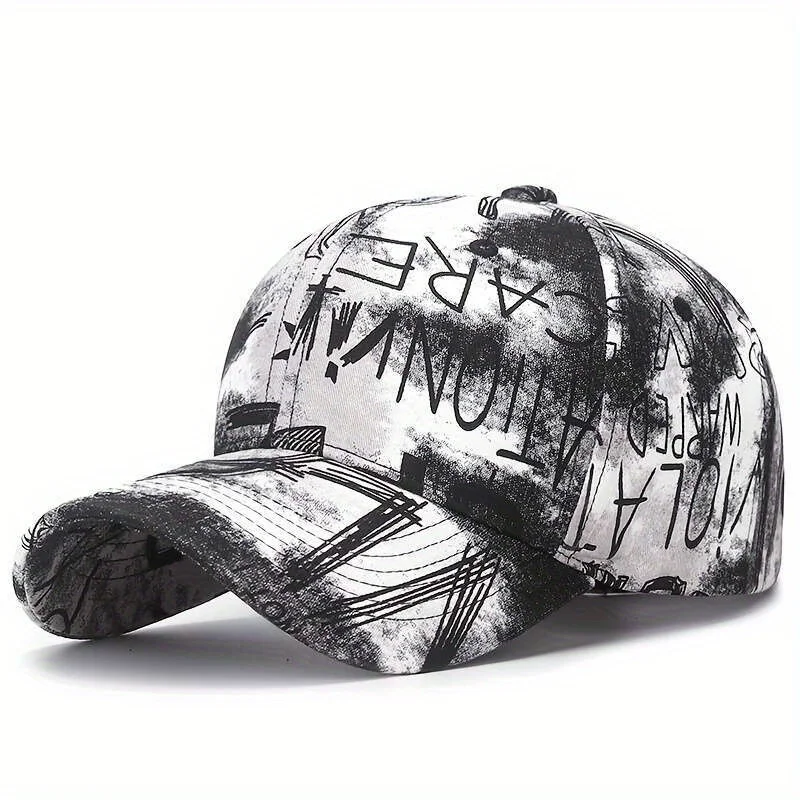 

Street Graffiti Baseball Cap Korean Trendy Printed Adjustable Hip-Hop Cap Stylish Youth Designer Hat for Men Women