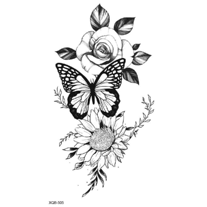 10Styles Tiger/lion/butterfly flower  Waterproof Temporary Tattoos Men Flash Tatoo Stickers Tattoo Body Art Henna Fake Tattoos