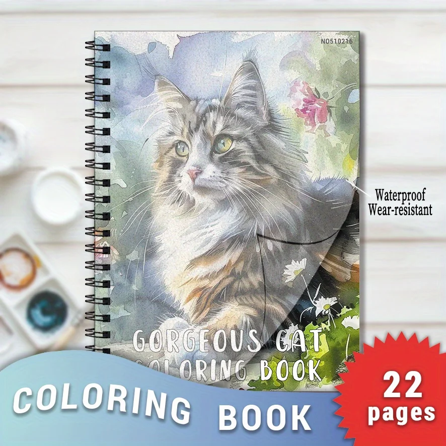 

Beautiful Cat Coloring Book - 8.3x 11.2 inches 32 pages for relaxation, stress relief, back to school gift, family gift