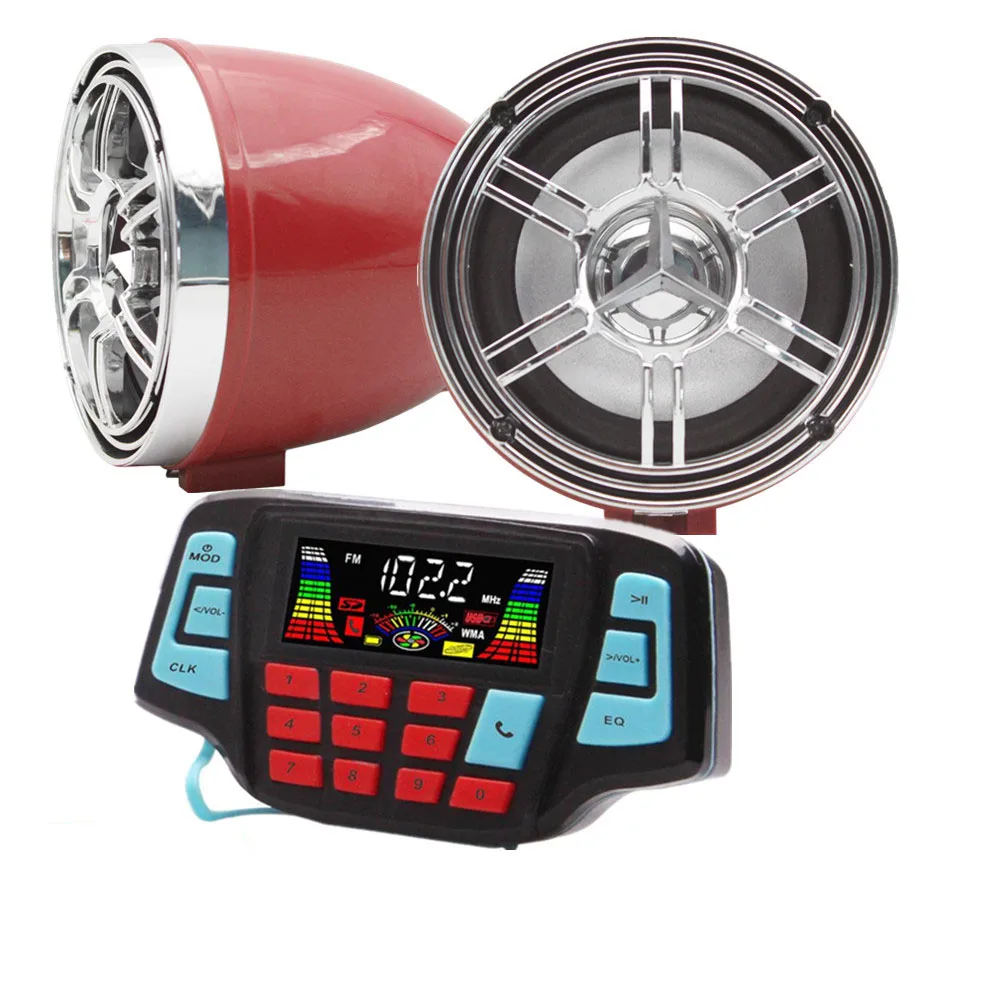 

12V 3 Inch Motorcycle ATV UTV Golf Cart Waterproof Anti-Theft Bluetooth Speaker USB TF U Disk FM Radio Stereo System