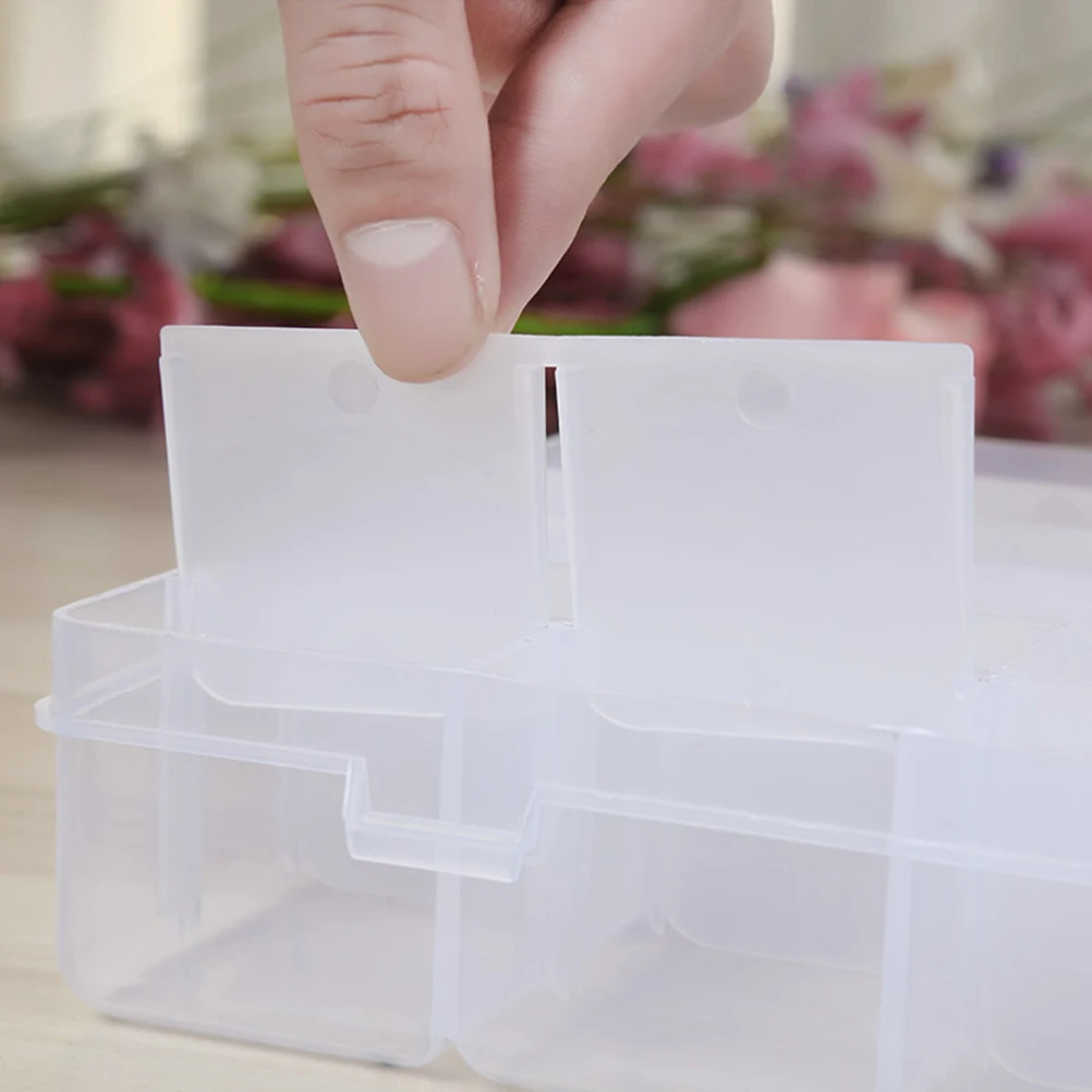 

Plastic Parts Box 15 Grids Jewelry Organizer Transparent Storage Beads Earrings Durable PP Material Movable Slots Tool Kit House
