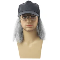 Cosplay grandpa wig props bald old man gray short hair synthetic head covering 4