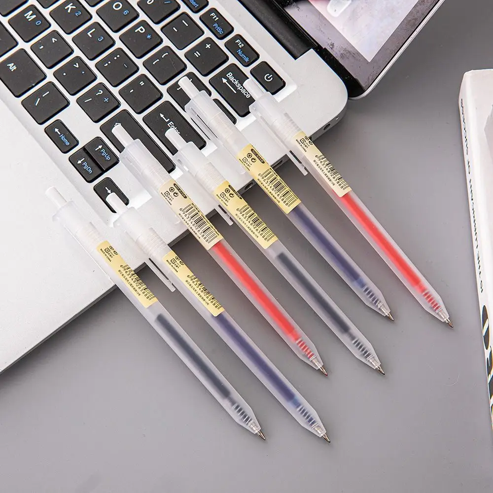 Simple Quick-drying Gel Pen Press Type 0.5mm Pen Tip Ballpoint Pen Black/Blue/Red Ink Neutral Pen Student Test