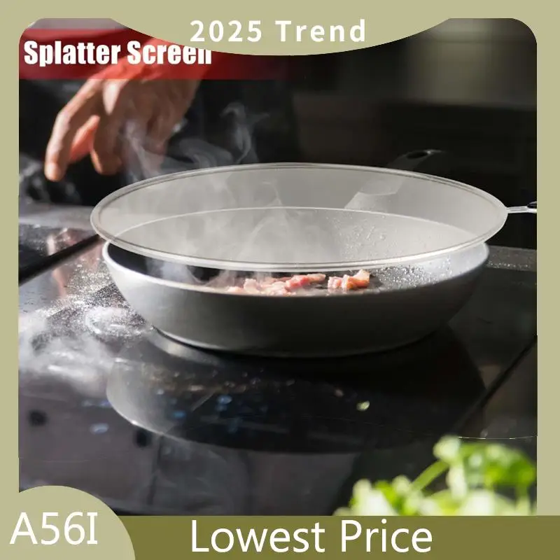 Special Splatter Screen For Frying Pan, Grease Splatter Guard Cooking Shield, Kitchen Oil Splash Guard Fine Strainer(Black)