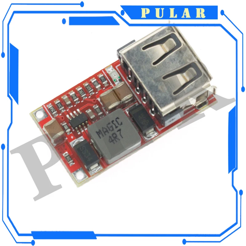 1Pc PLR 6-24V 12V To 5V USB Step Down Module DC-DC Converter Phone Charger Car Power Supply Module Efficiency 97.5% Buck Module