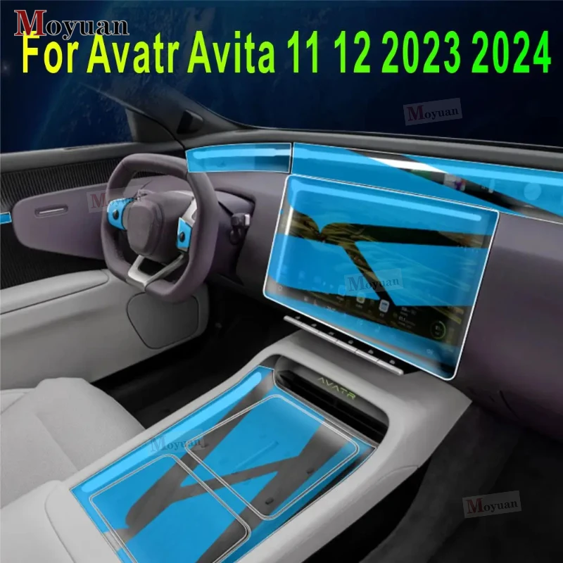 For Avatr Avita 11 12 2023 2024 Gearbox Panel Navigation Screen Automotive Interior TPU Protective Film Anti-Scratch Sticker