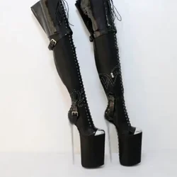 Black Shoes Silver Heel Cross Tied Boots Side Zipper Thin High Heel Shoes for Women High Heels Fashion New Zapatos Para Mujere