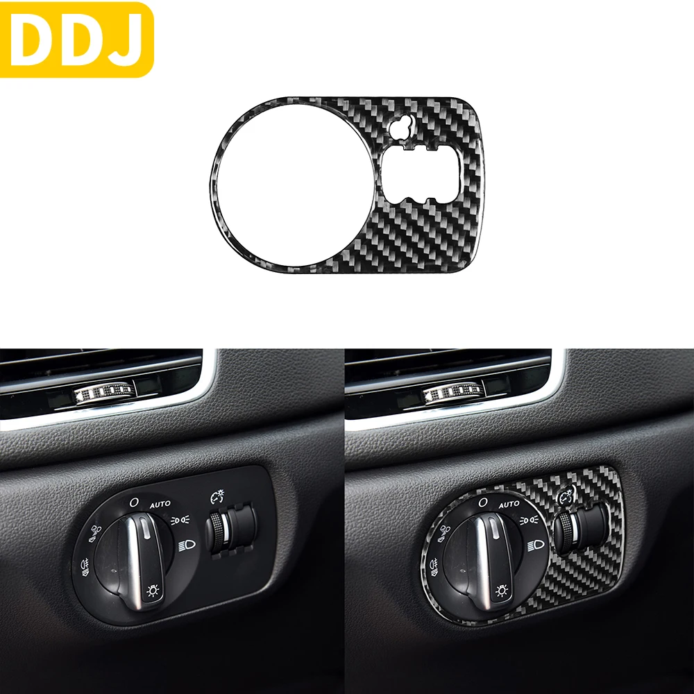 

Carbon Fiber Interior Auto Headlight Control Knob Trim Sticker For Audi Q3 2015-2018 Modification Decoration Accessories Styling