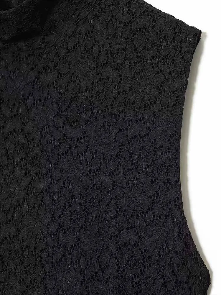 欧米風冬の新作ファッショントレンド、シンプルなレディース服、デザインセンスのあるレース切り替えショートドレス