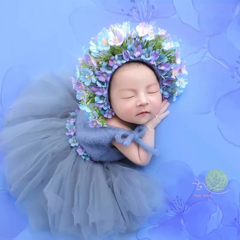 

❤️ Одежда для фотосъемки новорожденных, шляпа с цветком + топ + юбка, 3 шт./компл., аксессуары для детской фотосессии, студийная одежда для детской съемки, наряды