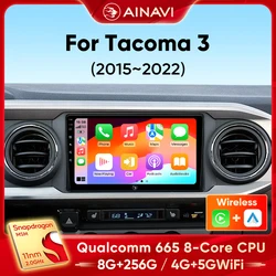Ainavi Car Radio For Toyota Tacoma N300 2015 2016 2017 2018 2019 2020 2021 Wireless Carplay Android Auto Car Multimedia 2 Din