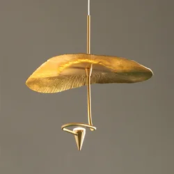 Modern Creative Copper LED Chandelier for Living Room Restaurant Kitchen Bedroom Designerhanging Lamp Art Decor Lighting Fixture