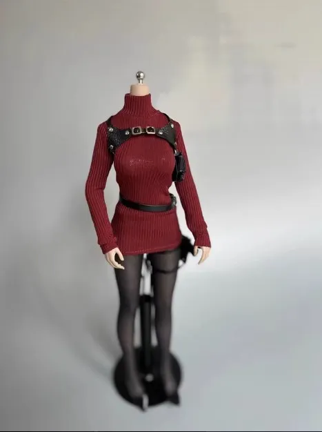 1/6 Female Soldier Ada Wong Sexy Sweater High Collar Knit Shirt Knitted Pantyhose Model Fit 12'' Action Figure Body In Stock