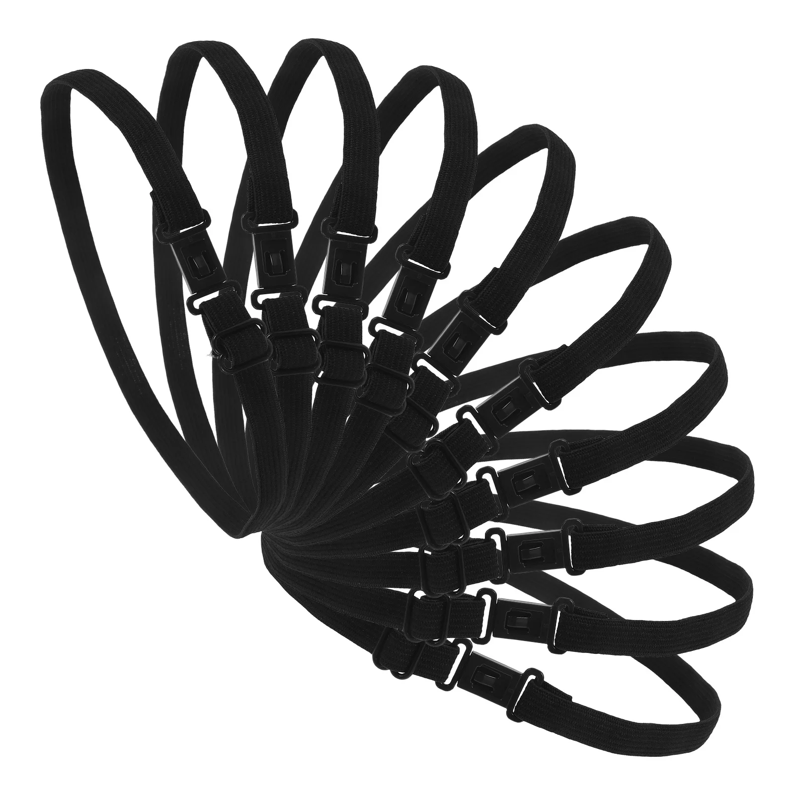 10 قطع من ربطة العنق القابلة للتعديل وربطة العنق الموسعة بشريط مطاطي للرجال وحزام تمديد للعمل غير الرسمي باللون الأسود