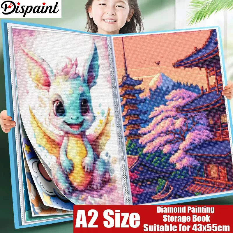 Dispaint A2/4K Large Size Diamond Painting Art Storage Book -40 Pages Holds 80 Paintings Perfect Organizing Display Masterpieces