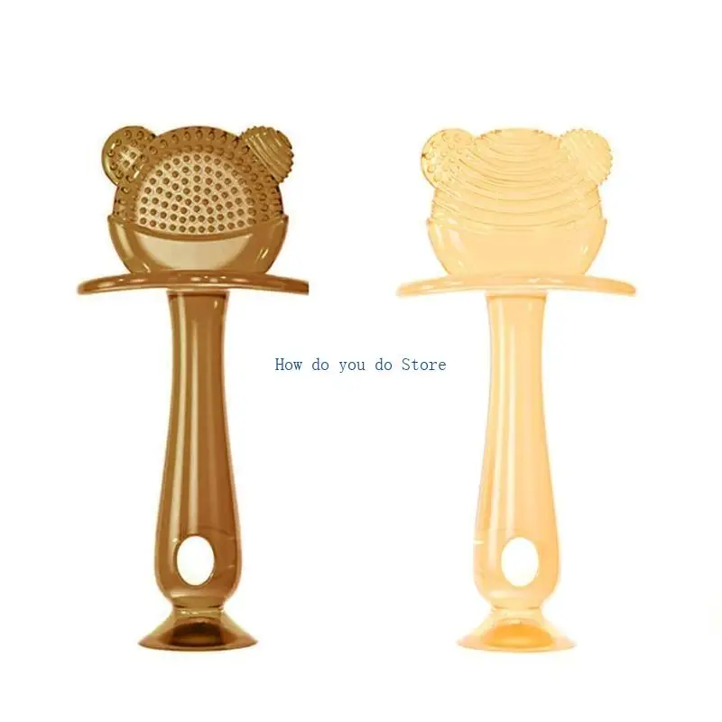 

19QF Silicone Baby Teether Soothing Teether Early Educational Sensory for Infant Bear Teething Teether