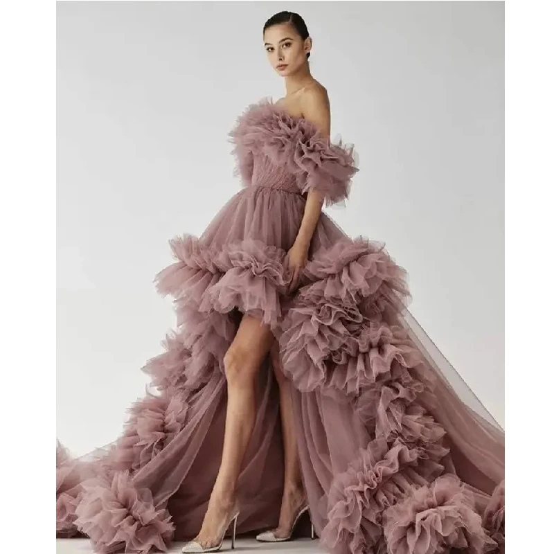 

Long Tulle Fluffy Maternity Dress for Photoshoot Ruffles Bridal Baby Shower For Pregnant Woman Robe Shooting Grossesse