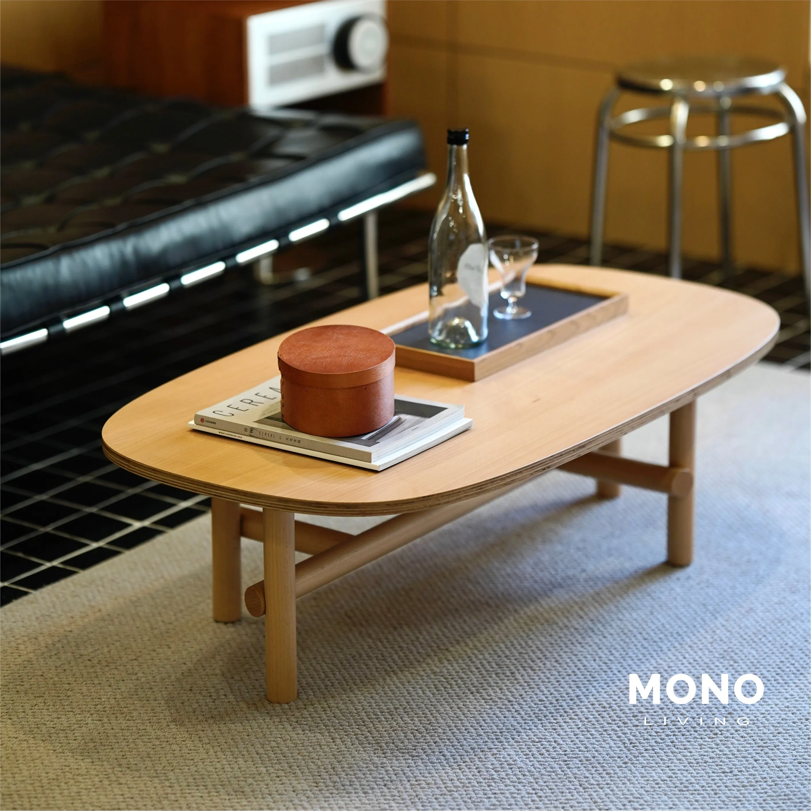 Multilayer board beech veneer desktop natural coffee table side table