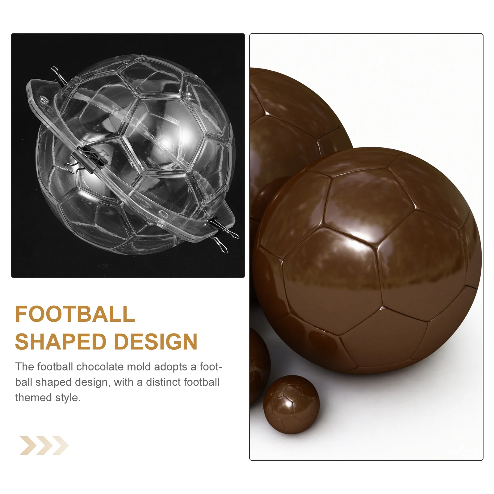

2 шт. 3D-формы для шоколада в виде футбольного мяча, пластиковые формы для выпечки для конфет, тортов, помадки, антипригарные, легко извлекаемые, милые сладости