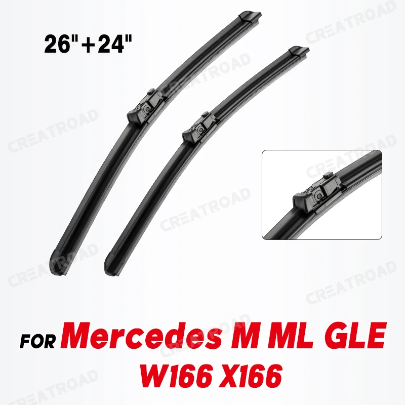 Wiper LHD Front Wiper Blades For Mercedes-Benz M ML GLE Class W166 X166 Windshield Windscreen Window Rain Brush 26\