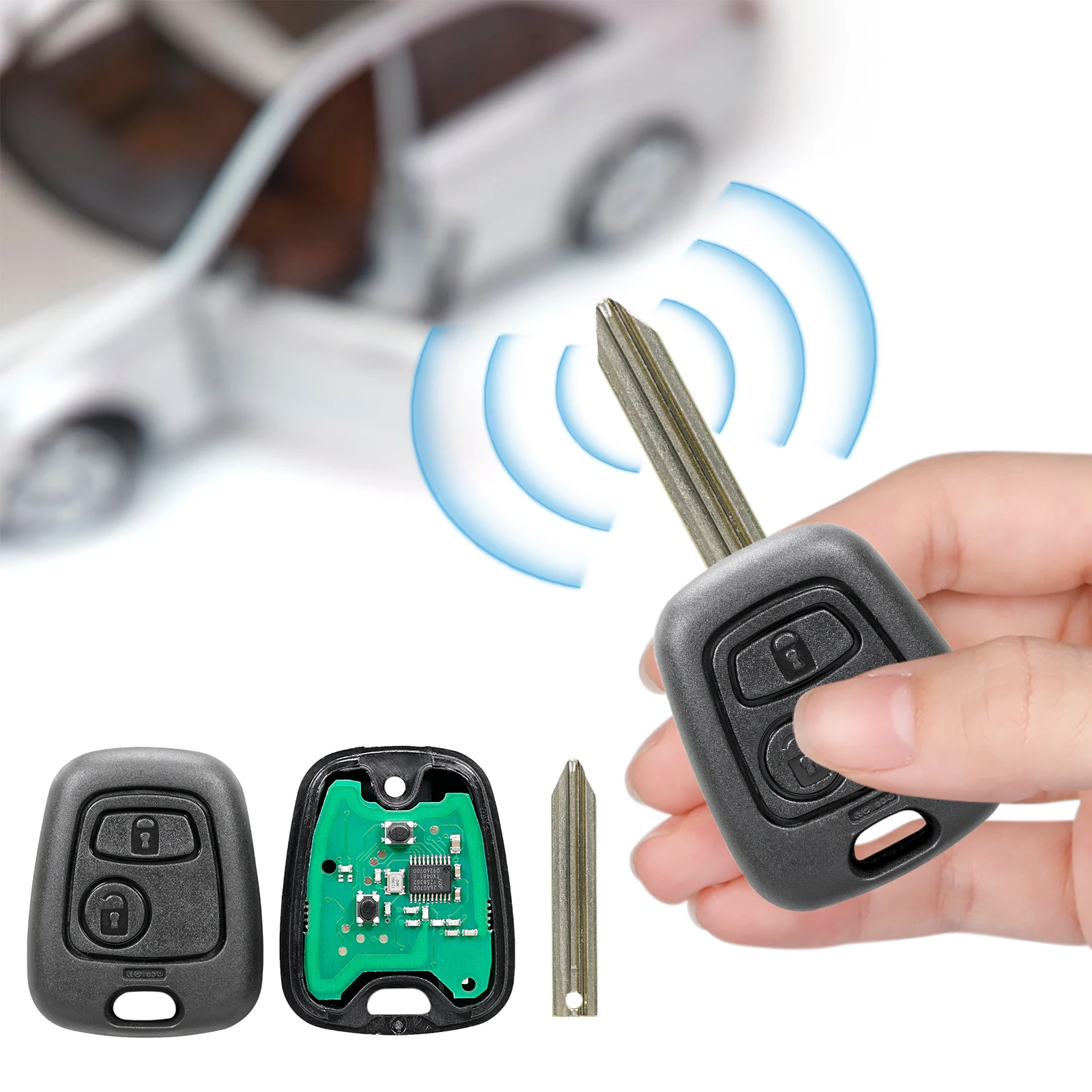 

2 кнопки дистанционного доступа без ключа, 433 МГц, сменный брелок с чипом ID46, дистанционный автомобильный брелок для Citroen Saxo Picasso Xsara Berlingo